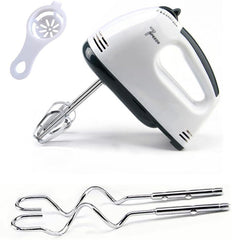 White Hand Mixer with 7 Speeds ABS Plastic