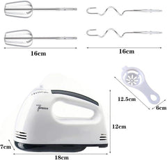 White Hand Mixer with 7 Speeds ABS Plastic