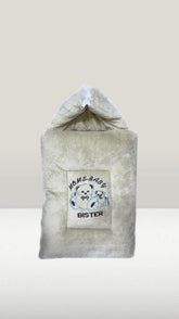 Baby Velvet Carry Nest Hooded Beige for Home & Travel