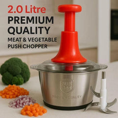 2L Manual Food Chopper | Stainless Steel | Kitchen Multi-purpose
